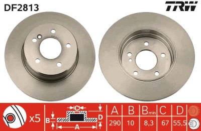 TRW DF2813 Disc frana foto