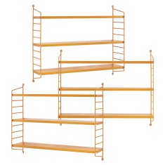 Set 3 buc raft perete Strangnas 50x60x15cm otel portocaliu [en.casa] HausGarden Leisure foto