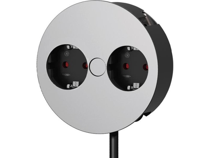 Priza dubla pentru blat TWIST cablu 2m crom Bachmann 931.021