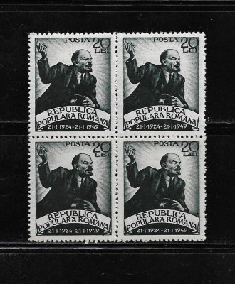 ROMANIA 1949 - A 25-A COMEMORARE A MORTII LUI V.I.LENIN, DANTELAT, BLOC - LP 250 foto