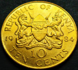 Cumpara ieftin Moneda exotica 10 CENTI - KENYA, anul 1984 *cod 612 B = A.UNC, Africa