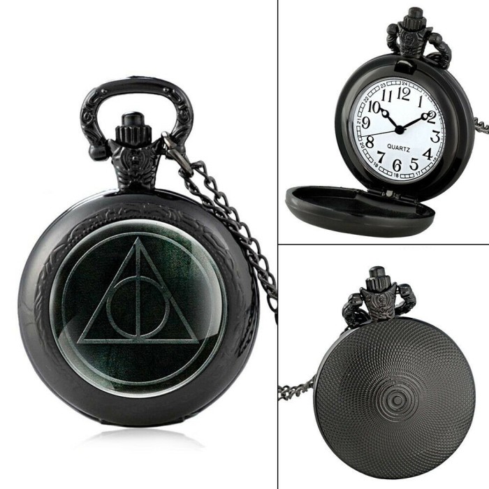 Ceas De Buzunar - HARRY POTTER - Talismanele Mortii - Negru