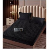 Cumpara ieftin Husa de Saltea Tip Topper cu Elastic + 2 Fete de Perna, Negru 140x200 - JOJ08