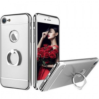 Husa pentru Apple iPhone 8 Plus ofera protectie 3in1 Ultrasubtire Ring Silver foto