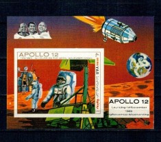 Yemen 1969 - Apollo 12, cosmonautica, colita nedantelata neuzata foto