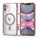 Husa Tech-Protect Magshine MagSafe pentru Apple iPhone 11 Roz, Transparent, Silicon, Carcasa