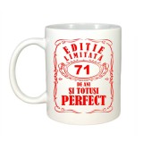 Cana alba personalizata, Editie Limitata 71 ani, INOVATIX&reg;. 330ml, Oem