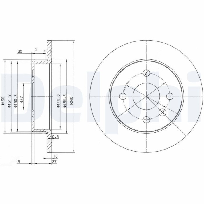 DELPHI BG3403 Disc frana
