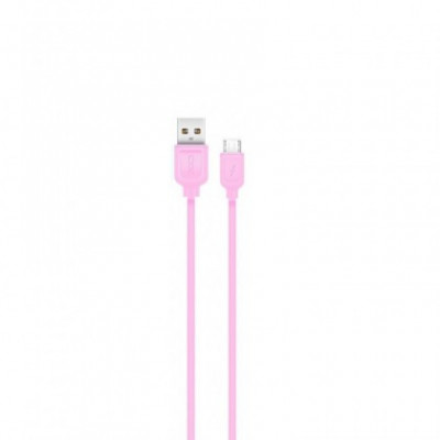 Cablu de date XO-NB36, USB - Micro USB, 2.1A, 1m, Roz Blister foto