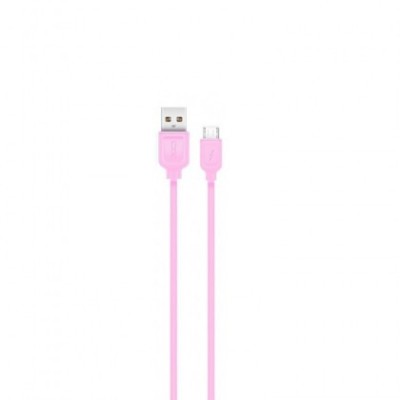 Cablu de date XO-NB36, USB - Micro USB, 2.1A, 1m, Roz Blister foto