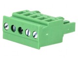 Regletă de conexiuni deconectabilă 5,08mm, 5 piste, unghi