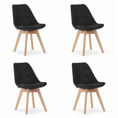 Set 4 scaune bucatarie/living, Artool, Nori, textil, lemn, negru, 48.5x54x84 cm GartenVIP DiyLine foto