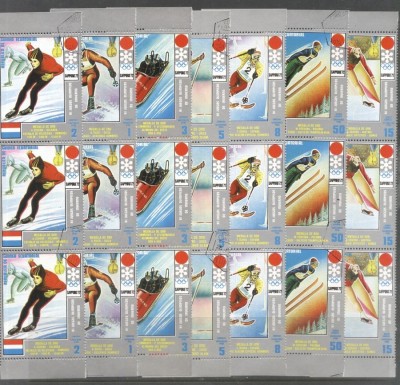 Eq. Guinea 1972 3 x Sport Olympic winter winners Mi.66-72 used TA.014 foto