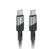 Cablu de date si incarcare USB Type-C la tip Type-C 60W 100cm cu LED FullLINK Amio Negru Garage AutoRide