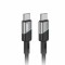 Cablu de date si incarcare USB Type-C la tip Type-C 60W 100cm cu LED FullLINK Amio Negru Garage AutoRide
