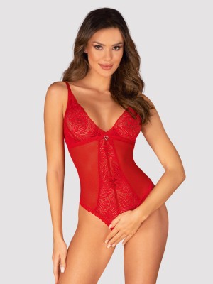 Body Chilisa crotchless Obsessive, Rosu, XS/S foto