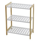 Etajeră Cu 3 Nivele, Lemn MDF, Culoare Alb și Natural, Dimensiuni 47x25x61.5cm, Oem