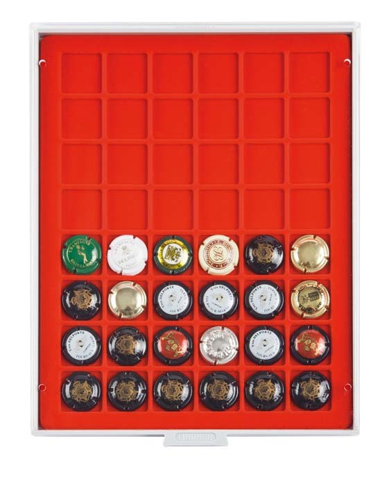 Cutie din PVC pentru 48 monede/capsule, dimensiune max. 30 mm