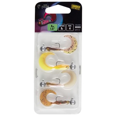 Fox Rage Micro Grub Tail Mixed UV Colour Pack, 4cm, 4 buc foto