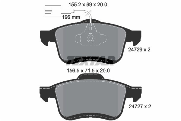 TEXTAR 2472901 Q+ set placute frana,frana disc