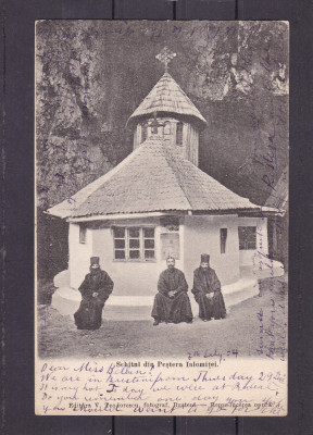 SCHITUL DIN PESTERA IALOMITEI CALUGARI IN FATA SCHITULUI CLASICA CIRC.1904 foto