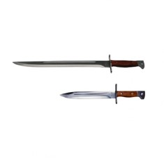 Pachet Cutit tip baioneta si Maceta, AK-47,camping si vanatoare, 28 cm, husa inclusa