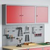 Set dulap unelte &amp; panou c&acirc;rlige de perete, 5 piese roșu metal