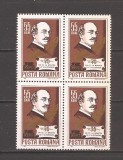 RO, 1965, LP 614 - 75 DE ANI MOARTEA LUI VASILE ALECSANDRI, bkoc de 4, MNH, Nestampilat