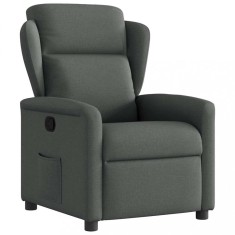 vidaXL Fotoliu rabatabil, gri &icirc;nchis, material textil 4015577