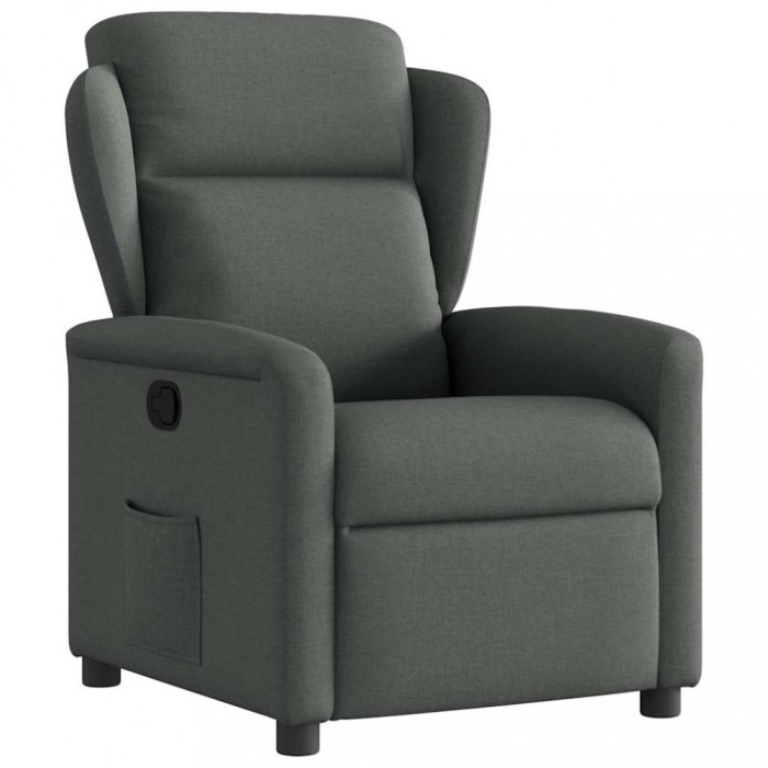 Gossi fotoliu rabatabil, gri inchis, material textil