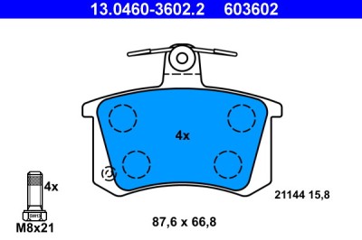 ATE 13.0460-3602.2 set placute frana,frana disc foto