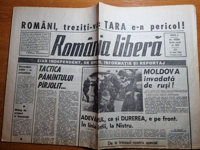 romania libera 21 mai 1992-moldova invadata de rusi,articol orasul macin