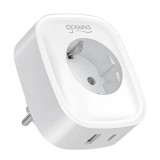 Priza smart / inteligenta Gosund SP6, Wi,Fi, 1 x USB, 1 x USB-C, 16 A, contor energie, alb