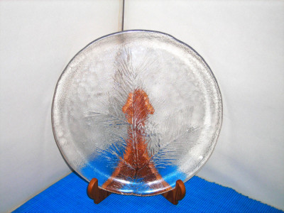 Platou mare cristal masiv manual serie Botanica 2 design Kaija Aarikka, Humppila foto