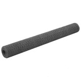 Cumpara ieftin Plasa de sarma gaini, gri, 25 x 1,2 m, otel cu invelis PVC