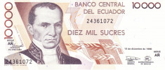 Bancnota Ecuador 10.000 Sucres 14.12.1998 - P127c UNC foto
