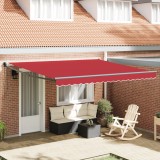vidaXL Marchiză retractabilă automată roșie 400x300 cm
