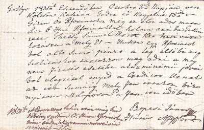 A3718N Act privitor la un &amp;icirc;mprumut de florini renani, 1831, T&amp;acirc;rgu Lăpuș, limba maghiară foto