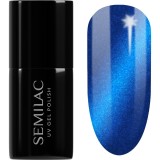 Semilac UV Hybrid Silk Effect unghii cu gel folosind UV / lampă cu LED culoare 466 Blue Silk Pyjamas 7 ml