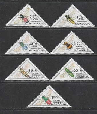 Mongolia 1980 - #303 Insecte - 7v MNH foto