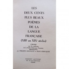 Philippe Soupault - Les deux cents plus beaux poemes de la langue francaise (XIII au XIX siecle) (1955)