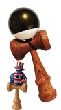 Cumpara ieftin Kendama din lemn natural, Bila cu insertii aurii+ Sticker Waterproof USA pentru telefon, 155KD