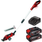 Einhell GE-CG 18/100 Li T PXC + Twinpack CB + 4514095 - Masina de tuns gard viu 20 cm + Set 2 acumulatori si incarcator Li-Ion 18 V 2.5 Ah