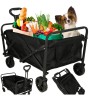 Carucior de transport pliabil, cu roti, negru, capacitate 100 l, 83 x 43 x 47 cm