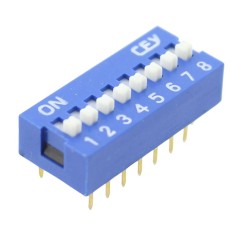 Intrerupator DIP, 2 pozitii, montare THT, 8 sectiuni, NINIGI, T234980