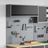 Set dulap unelte &amp; panou c&acirc;rlige de perete, 3 piese negru metal