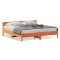Cadru de pat fara saltea, maro ceruit 200x200 cm lemn masiv pin