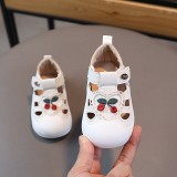 Pantofiori albi pentru fetite - Cirese (Marime Disponibila: Marimea 21)