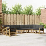 vidaXL Set de canapele de exterior cu pernă 10 pcs Alb și antracit 3388301