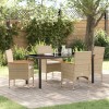 VidaXL Set de masă pentru grădină cu pernă 5 pcs Bej Rattan poli 3379859